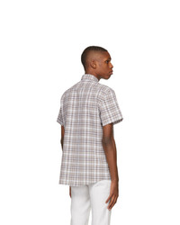 Ermenegildo Zegna Multicolor Check Crepe Short Sleeve Shirt