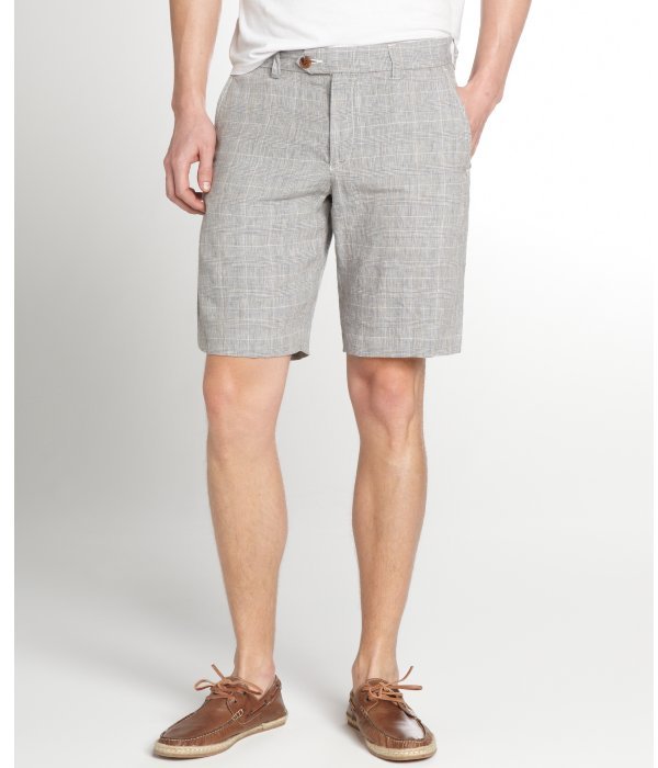 French Connection Grey Check Linen Shorts | Where to buy & how to wear