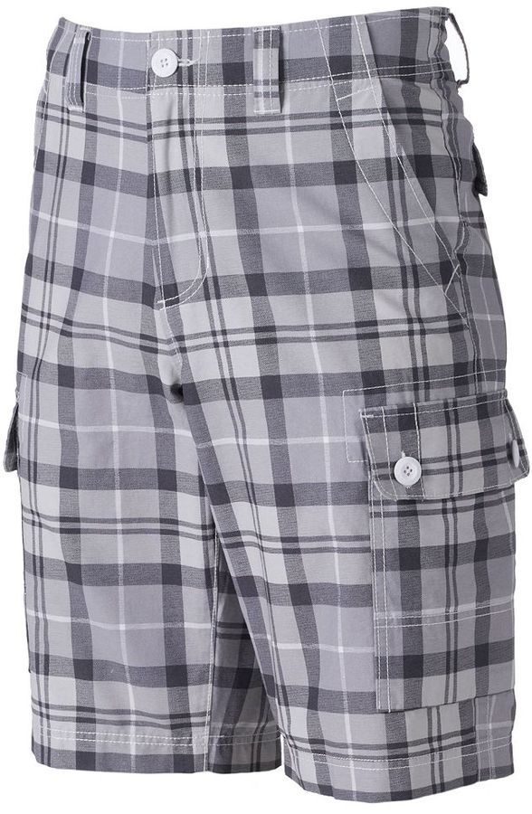 Flat front URBAN PIPELINE~Men's 100% Cotton Plaid Cargo Shorts,multiple sizes 