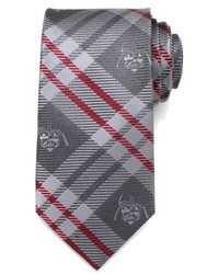 Grey Plaid Silk Tie