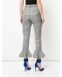 Self-Portrait Checked Flared Hem Trousers