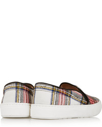 Markus Lupfer Plaid Canvas Slip On Sneakers