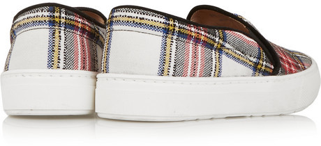 Markus Lupfer Plaid Canvas Slip On Sneakers, $320