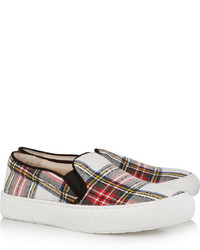 Markus Lupfer Plaid Canvas Slip On Sneakers