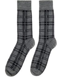Thom Browne Gray Tartan Socks