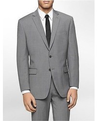 Calvin Klein Classic Fit Grey Plaid Suit