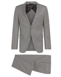 Hugo Boss Glen Plaid Wool Plaid Suit Slim Fit Nortanbenno 44l Grey