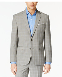 Kenneth Cole New York Gray Plaid Slim Fit Performance Wear Travel Suit