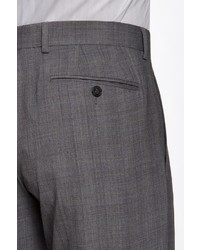 Vince Camuto Gray Plaid Two Button Notch Lapel Slim Fit Wool Suit