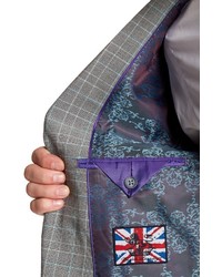 English Laundry Grey Glen Plaid Two Button Notch Lapel Suit
