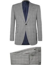 Huntsman Grey Prince Of Wales Check Wool Suit