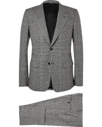 Dolce & Gabbana Grey Slim Fit Prince Of Wales Check Wool Blend Three Piece Suit