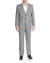Saint Laurent Modern Fit Plaid Wool Suit