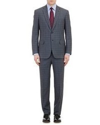 Brioni Plaid Two Button Colleseo Suit Grey