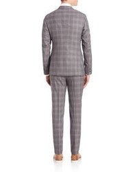 Isaia Plaid Two Button Wool Suit