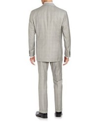 Brioni Regular Fit Double Breasted Glen Plaid Wool Suit