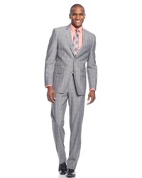 Sean John Grey Plaid Suit Big And Tall