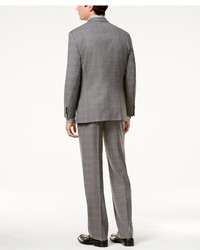 Tommy Hilfiger Slim Fit Stretch Performance Gray Tonal Plaid Suit