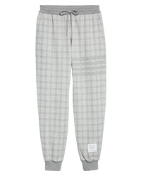 Thom Browne 4 Bar Microcheck Jacquard Cotton Joggers In Light Grey At Nordstrom