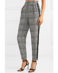 Fleur Du Mal Med Prince Of Wales Checked Silk Tapered Pants