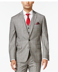 Ryan Seacrest Distinction Slim Fit Black And White Glen Plaid Vested Suit Only At Macys