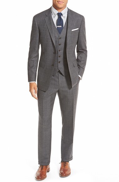 SAINTS GREY PLAID BIG & TALL 3 PC SUIT – Bachrach