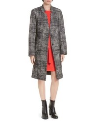 Grey Plaid Tweed Coat
