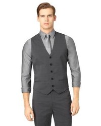 Calvin Klein Classic Fit Tonal Plaid Woven Suit Vest