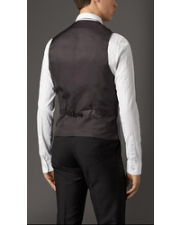Burberry Modern Fit Wool And Satin Panel Waistcoat