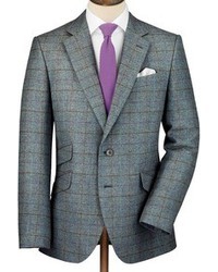 Charles Tyrwhitt Grey Check Summer Tweed Classic Fit Jacket