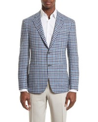 Canali Kei Classic Fit Plaid Wool Sport Coat