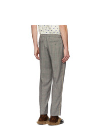 Gucci Black And White Wool Flannel Trousers