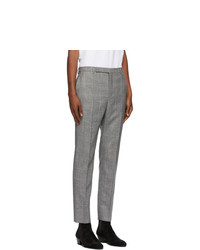 Saint Laurent Black And White Wool Houndstooth Trousers