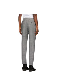 Saint Laurent Black And White Wool Houndstooth Trousers