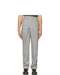 R13 Grey Plaid Crossover Trousers