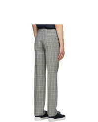 Hugo Grey Wool Plaid Trousers