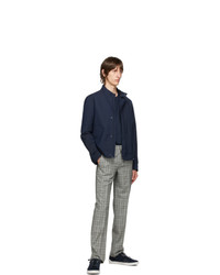Hugo Grey Wool Plaid Trousers