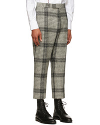 Thom Browne Grey Wool Windowpane Check Back Trousers