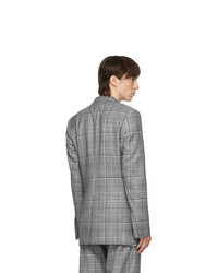 Paul Smith Grey Prince Of Wales Double Breasted Blazer