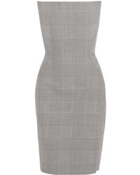 Grey Plaid Wool Dress