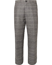 Grey Plaid Wool Dress Pants