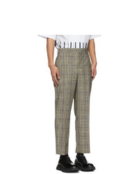 Neil Barrett Beige And Black Check Suiting Trousers