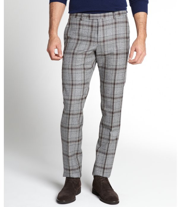 Gucci Grey Plaid Wool Pants, $555 