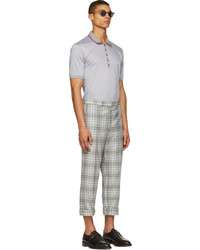 Thom Browne Grey Plaid Wool Slim Fit Trousers