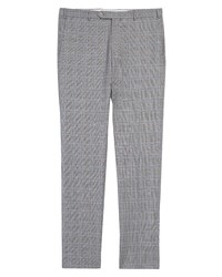 Zanella Parker Plaid Wool Trousers In Grey At Nordstrom