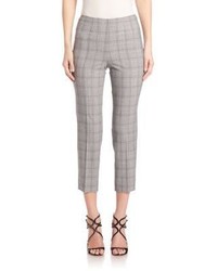 Grey Plaid Wool Pants