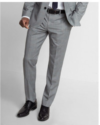 Express Slim Gray And Blue Plaid Wool Blend Suit Pant
