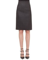 Grey Plaid Wool Skirt