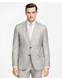 Brooks Brothers Fitzgerald Fit Saxxon Wool Brown Plaid 1818 Suit