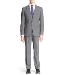 Armani Collezioni G Line Trim Fit Plaid Wool Suit
